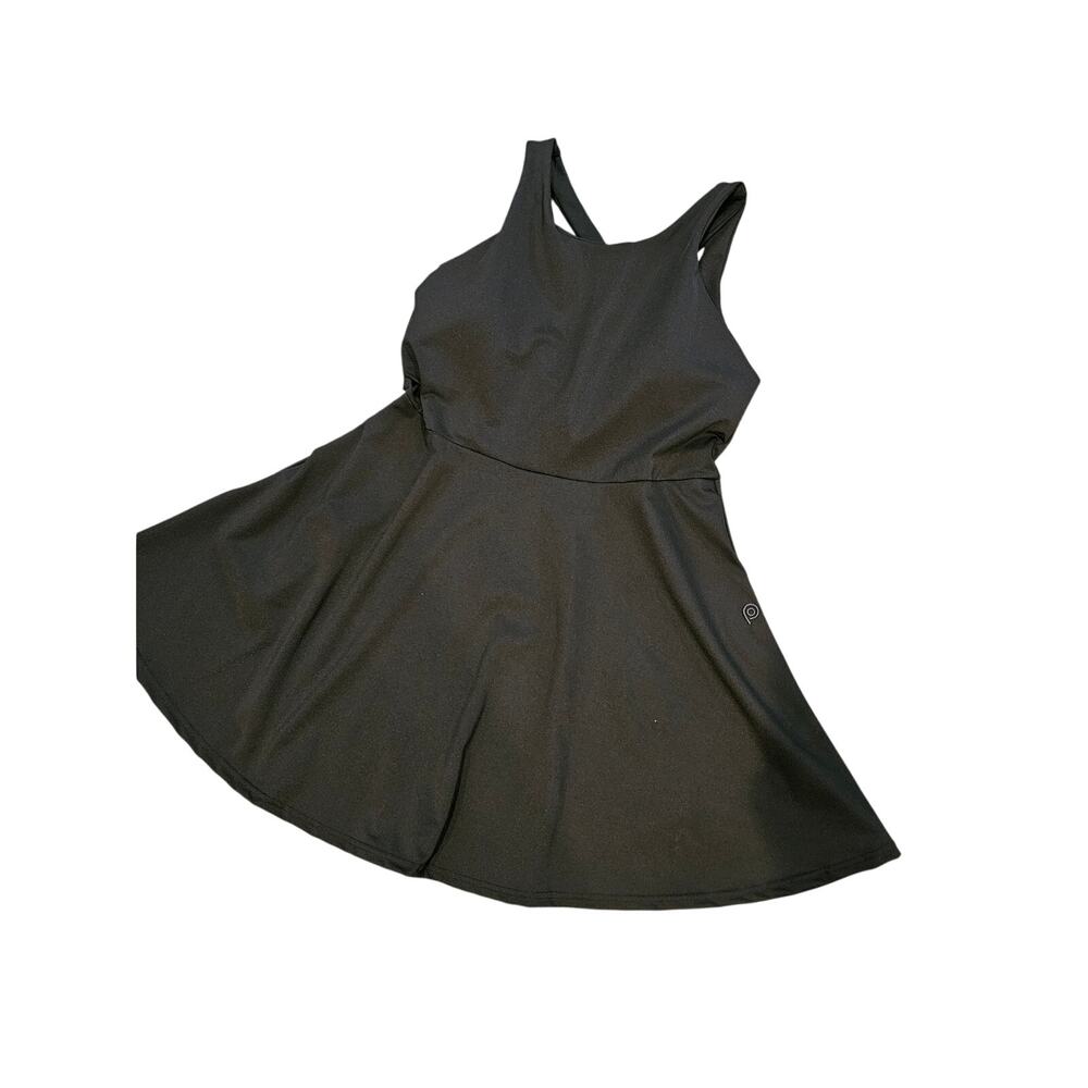 Pop fit active tennis dress black bra womens 2xl sporty fit flare mini